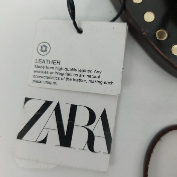 Zara Sandals US 8 EUR 39 Lace Up with Beads Studded Leather - Picture 10 of 16